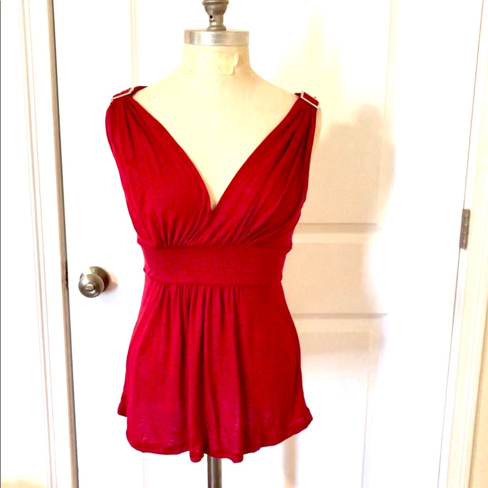 Like new Sexy Red Double V top